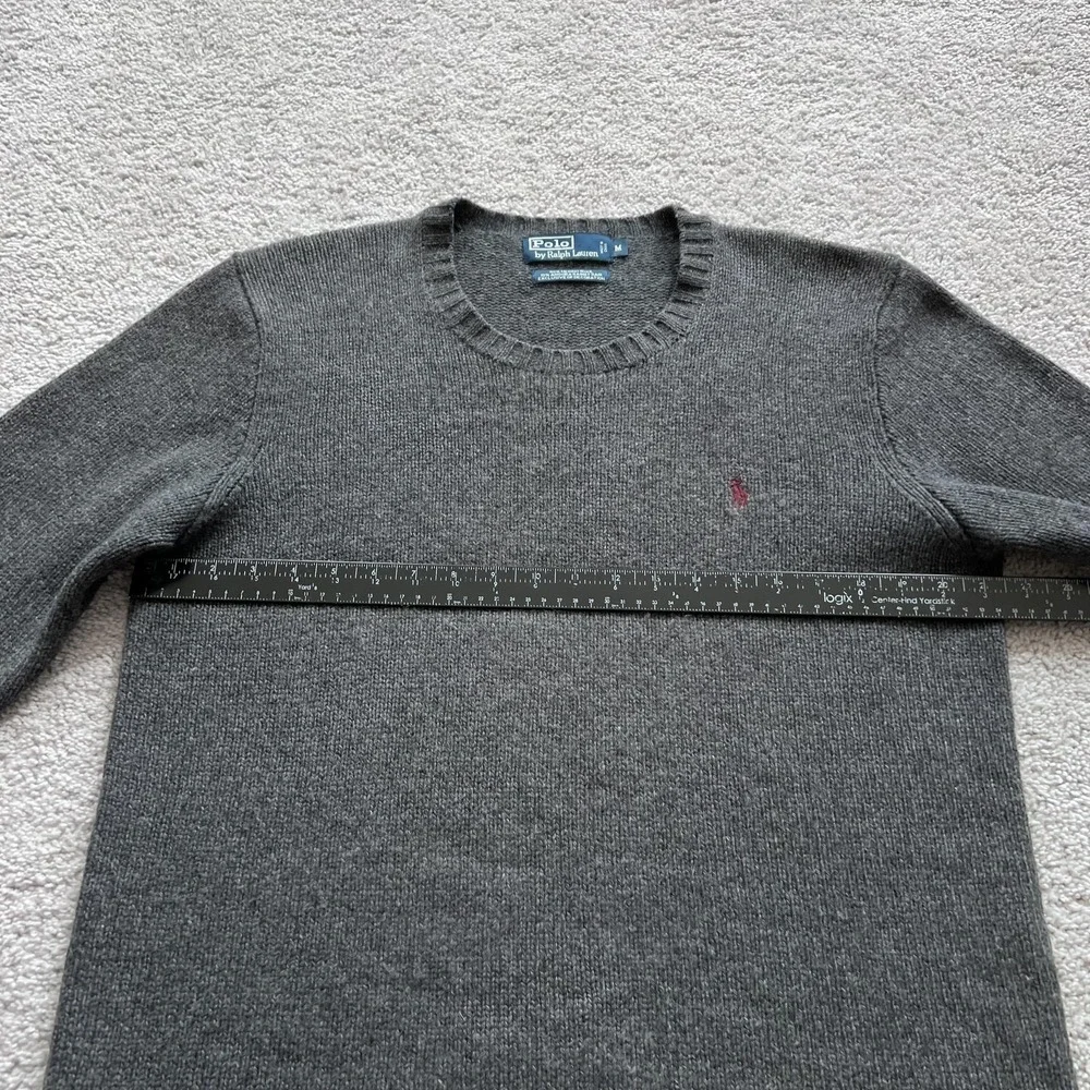 Vintage Polo Ralph Lauren Sweater Mens M Gray Merino Angora Rabbit Hair Crewneck